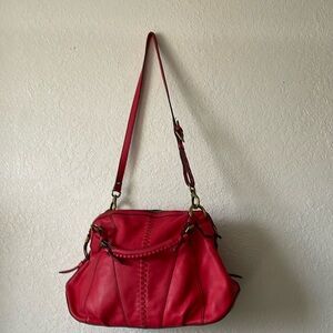orYANY Red Leather Shoulder Handbag EUC